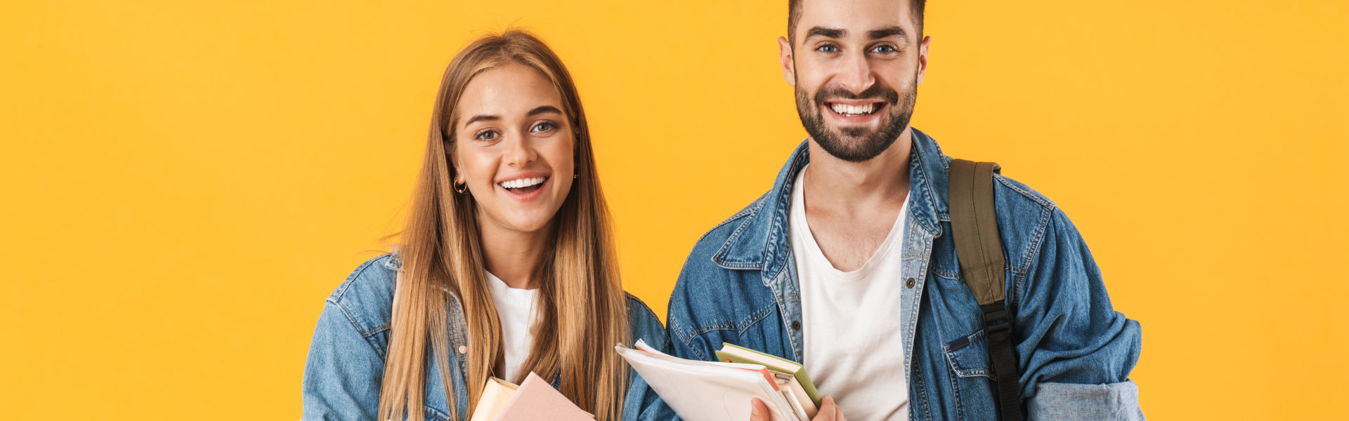 man and woman smiling